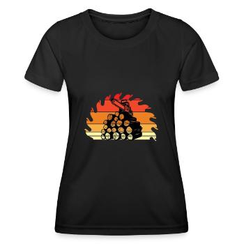 Chainsaw Axe Forester Lumberjack Saw Chain - Women's Functional T-Shirt - black - Front - AI Model Female 172 light (172cm)