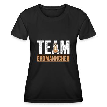 Team Erdmännchen - Frauen Funktions-T-Shirt - Schwarz - Vorne - AI Model Female 172 light (172cm)