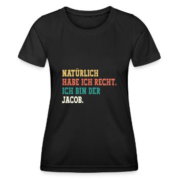 Jacob Lustiger Spruch Vorname Name Jacob - Frauen Funktions-T-Shirt - Schwarz - Vorne - AI Model Female 172 light (172cm)