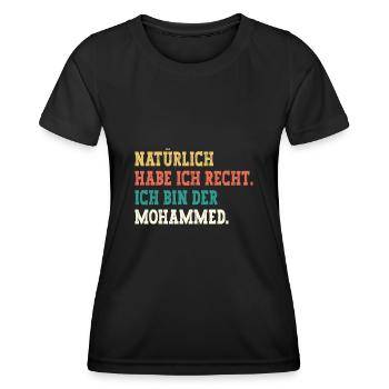 Mohammed Lustiger Spruch Vorname Name Mohammed - Frauen Funktions-T-Shirt - Schwarz - Vorne - AI Model Female 172 light (172cm)