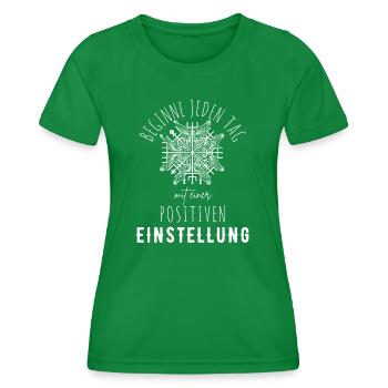 POSITIVE EINSTELLUNG MINDSET Motivation - Frauen Funktions-T-Shirt - Kelly Green - Vorne - AI Model Female 172 dark (172cm)