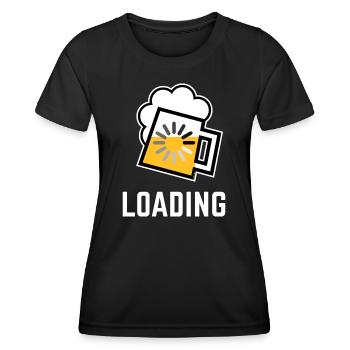 Beer Loading (Drinking In Progress / Negative / /) - Women's Functional T-Shirt - black - Front - AI Model Female 172 light (172cm)