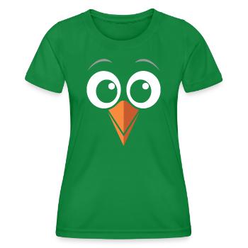 Penguin Costume Face Funny Bird Beak Eyes - Women's Functional T-Shirt - kelly green - Front - AI Model Female 172 dark (172cm)