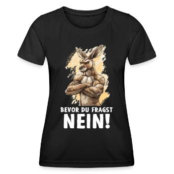 Kangourou marsupial kangourou avant de demander non - T-shirt sport Femme - noir - Devant - AI Model Female 172 light (172cm)