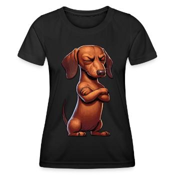 Dachshund, Dachshund Owner, Dachshund Lover, Dachshund - Women's Functional T-Shirt - black - Front - AI Model Female 172 light (172cm)