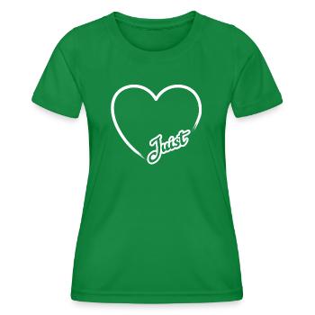 Juist Herz - Nordsee Insel Juist Geschenk - Frauen Funktions-T-Shirt - Kelly Green - Vorne - AI Model Female 172 dark (172cm)