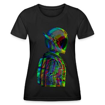 Astronaut Rakete Weltall Geschenk Idee - Frauen Funktions-T-Shirt - Schwarz - Vorne - AI Model Female 172 light (172cm)