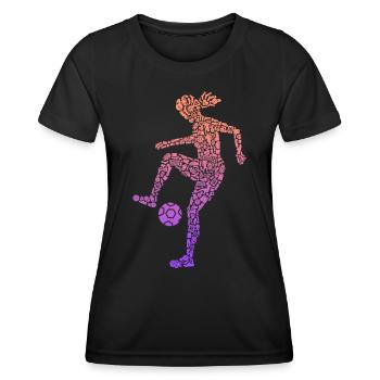 Fußball Spielerin Frauen Mädchen Fußballerin - Frauen Funktions-T-Shirt - Schwarz - Vorne - AI Model Female 172 light (172cm)