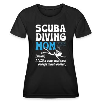 Maman plongée sous-marine - T-shirt sport Femme - noir - Devant - AI Model Female 172 light (172cm)