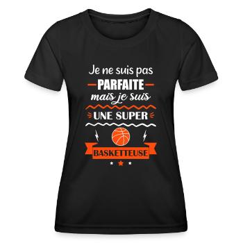 Pas parfaite basketteuse,basket,basketball - T-shirt sport Femme - noir - Devant - AI Model Female 172 light (172cm)