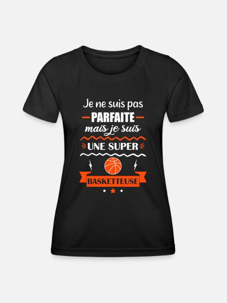 Pas parfaite basketteuse,basket,basketball - T-shirt sport Femme - noir