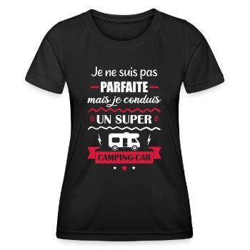 Pas parfaite camping car,camping-car - T-shirt sport Femme - noir - Devant - AI Model Female 172 light (172cm)