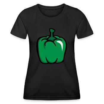 Grüne Paprika green pepper paprica - Frauen Funktions-T-Shirt - Schwarz - Vorne - AI Model Female 172 light (172cm)