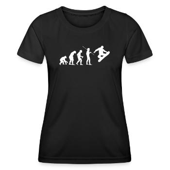 Snowboard Evolution - Frauen Funktions-T-Shirt - Schwarz - Vorne - AI Model Female 172 light (172cm)