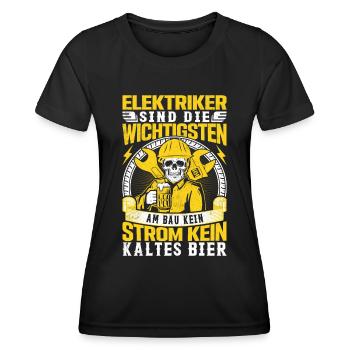 Elektriker Elektroniker Geschenk - Frauen Funktions-T-Shirt - Schwarz - Vorne - AI Model Female 172 light (172cm)