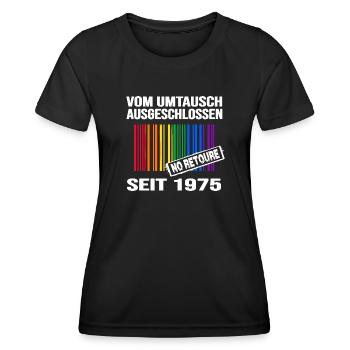 1975 geburtstag regenbogen pride birthday-party - Frauen Funktions-T-Shirt - Schwarz - Vorne - AI Model Female 172 light (172cm)