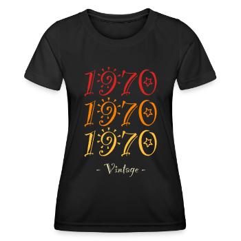 Jahrgang 1970 - Frauen Funktions-T-Shirt - Schwarz - Vorne - AI Model Female 172 light (172cm)
