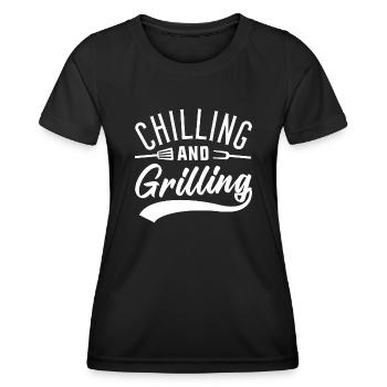 Chilling And Grilling - Women's Functional T-Shirt - black - Front - AI Model Female 172 light (172cm)