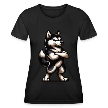 Husky Husky Owner Husky Owner Husky Owner Husky Lovers - Women's Functional T-Shirt - black - Front - AI Model Female 172 light (172cm)