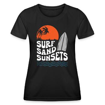Surf Sand Sunset - Frauen Funktions-T-Shirt - Schwarz - Vorne - AI Model Female 172 light (172cm)