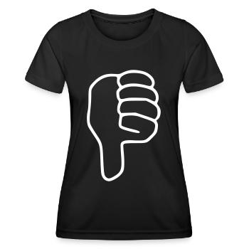Emoji Daumen runter Skizze schwarz - Frauen Funktions-T-Shirt - Schwarz - Vorne - AI Model Female 172 light (172cm)
