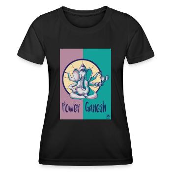 Power Ganesh - T-shirt sport Femme - noir - Devant - AI Model Female 172 light (172cm)