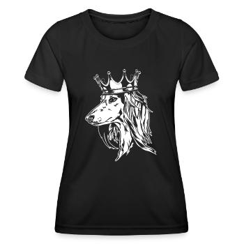 SALUKI Krone Chiens Lévriers Wilsigns - T-shirt sport Femme - noir - Devant - AI Model Female 172 light (172cm)