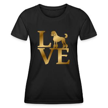 Caniche d’amour - T-shirt sport Femme - noir - Devant - AI Model Female 172 light (172cm)