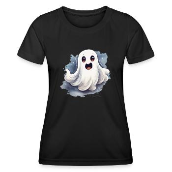 Gespenst - Frauen Funktions-T-Shirt - Schwarz - Vorne - AI Model Female 172 light (172cm)