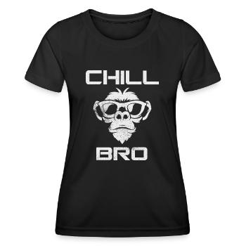 Chill Bro - Cooler Affe mit Sonnebrille - Frauen Funktions-T-Shirt - Schwarz - Vorne - AI Model Female 172 light (172cm)