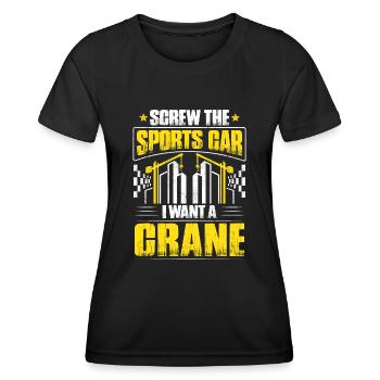 Kranführer Kranfahrer Kran Crane Operator - Frauen Funktions-T-Shirt - Schwarz - Vorne - AI Model Female 172 light (172cm)
