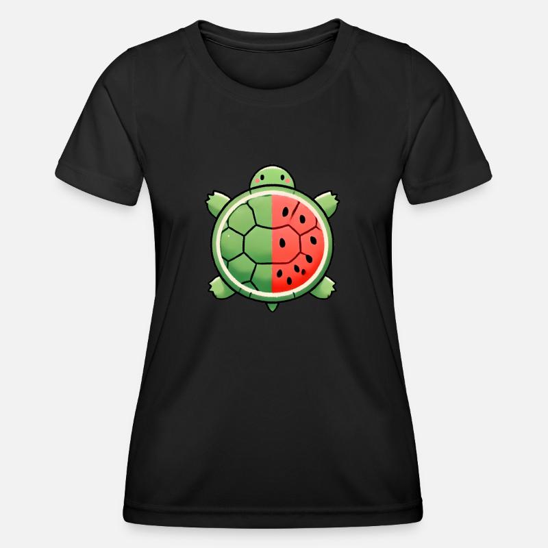 Natures Sweet Blend Watermelon Turtle - Women's Functional T-Shirt - black