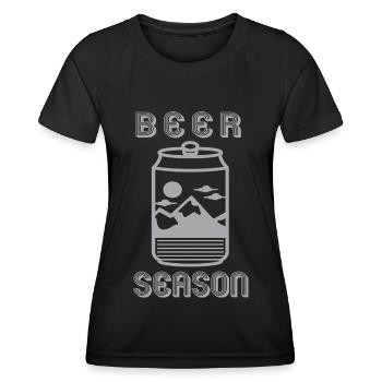 Beer Beer Drinker Party Alcohol Freshly Tapped - Women's Functional T-Shirt - black - Front - AI Model Female 172 light (172cm)