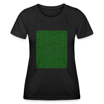Matrice des nombres - pirate informatique - T-shirt sport Femme - noir - Devant - AI Model Female 172 light (172cm)