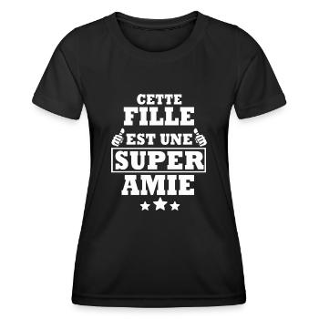 cette fille est une super amie - humour copine - T-shirt sport Femme - noir - Devant - AI Model Female 172 light (172cm)