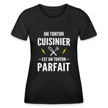 un tonton cuisinier est un tonton parfait - T-shirt sport Femme - noir - Devant - AI Model Female 172 light (172cm)