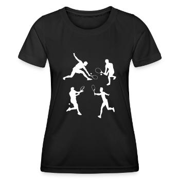 Tennis - Frauen Funktions-T-Shirt - Schwarz - Vorne - AI Model Female 172 light (172cm)