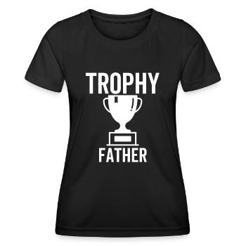 Trophée Père - T-shirt sport Femme - noir - Devant - AI Model Female 172 light (172cm)