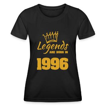Des légendes sont nées en 1996 - T-shirt sport Femme - noir - Devant - AI Model Female 172 light (172cm)