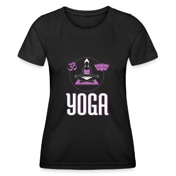 Yoga pilates Zen Méditation - T-shirt sport Femme - noir - Devant - AI Model Female 172 light (172cm)