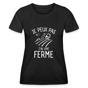fermier ferme fermière 1 - T-shirt sport Femme - noir - Devant - AI Model Female 172 light (172cm)