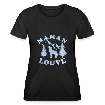 Maman louve 3 - T-shirt sport Femme - noir - Devant - AI Model Female 172 light (172cm)
