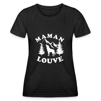 Maman louve 4 - T-shirt sport Femme - noir - Devant - AI Model Female 172 light (172cm)