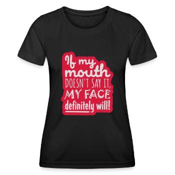 Mon visage le fera certainement - T-shirt sport Femme - noir - Devant - AI Model Female 172 light (172cm)