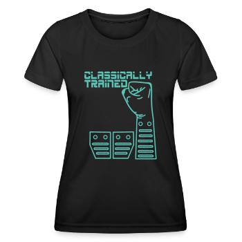 Manuelle Gangschaltung Knüppelschaltung - Frauen Funktions-T-Shirt - Schwarz - Vorne - AI Model Female 172 light (172cm)