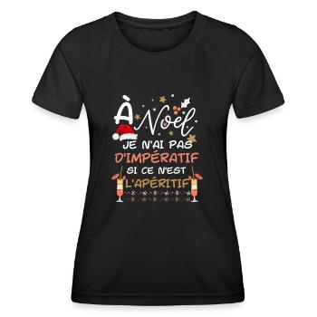 Noël Apéritif Apéro - T-shirt sport Femme - noir - Devant - AI Model Female 172 light (172cm)