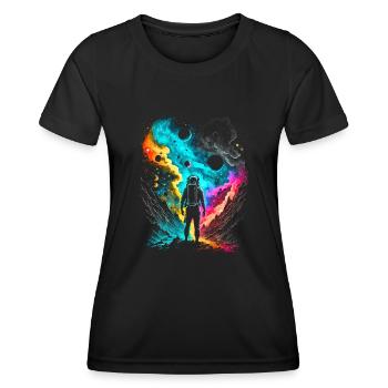 Astronaute - T-shirt sport Femme - noir - Devant - AI Model Female 172 light (172cm)