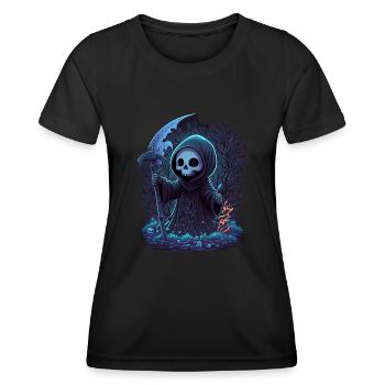 Faucheuse mignonne dans un style gothique alternatif - T-shirt sport Femme - noir - Devant - AI Model Female 172 light (172cm)