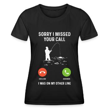 Sorry I missed your call, - Women's Functional T-Shirt - black - Front - AI Model Female 172 light (172cm)