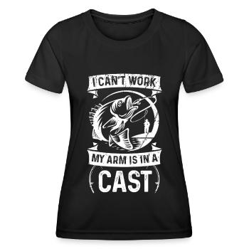 Ich kann meinen Arm nicht mit einem Gips bewegen - Frauen Funktions-T-Shirt - Schwarz - Vorne - AI Model Female 172 light (172cm)